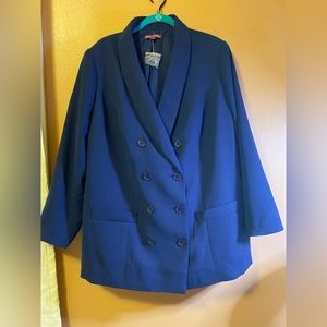 NWOT Jessica London Blue Double Breasted Blazer suit jacket